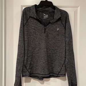 black and grayish workout shirt from Old Navy Active. comfortable fabric